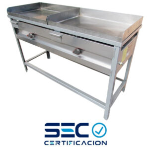 Churrasquera plancha a Gas de 50x140 cm