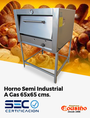 Horno semi industrial a gas 65x65 cms. Cousiño