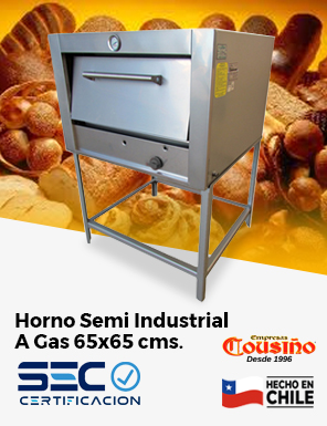 Horno semi industrial a gas 65x65 cms Cousiño